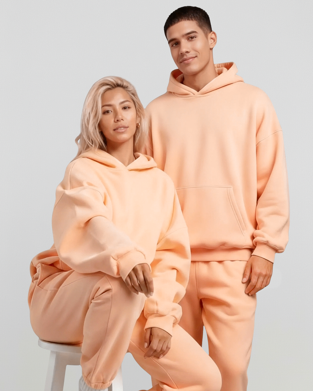 Men's Cotton Fleece Set - Peach Fuzz