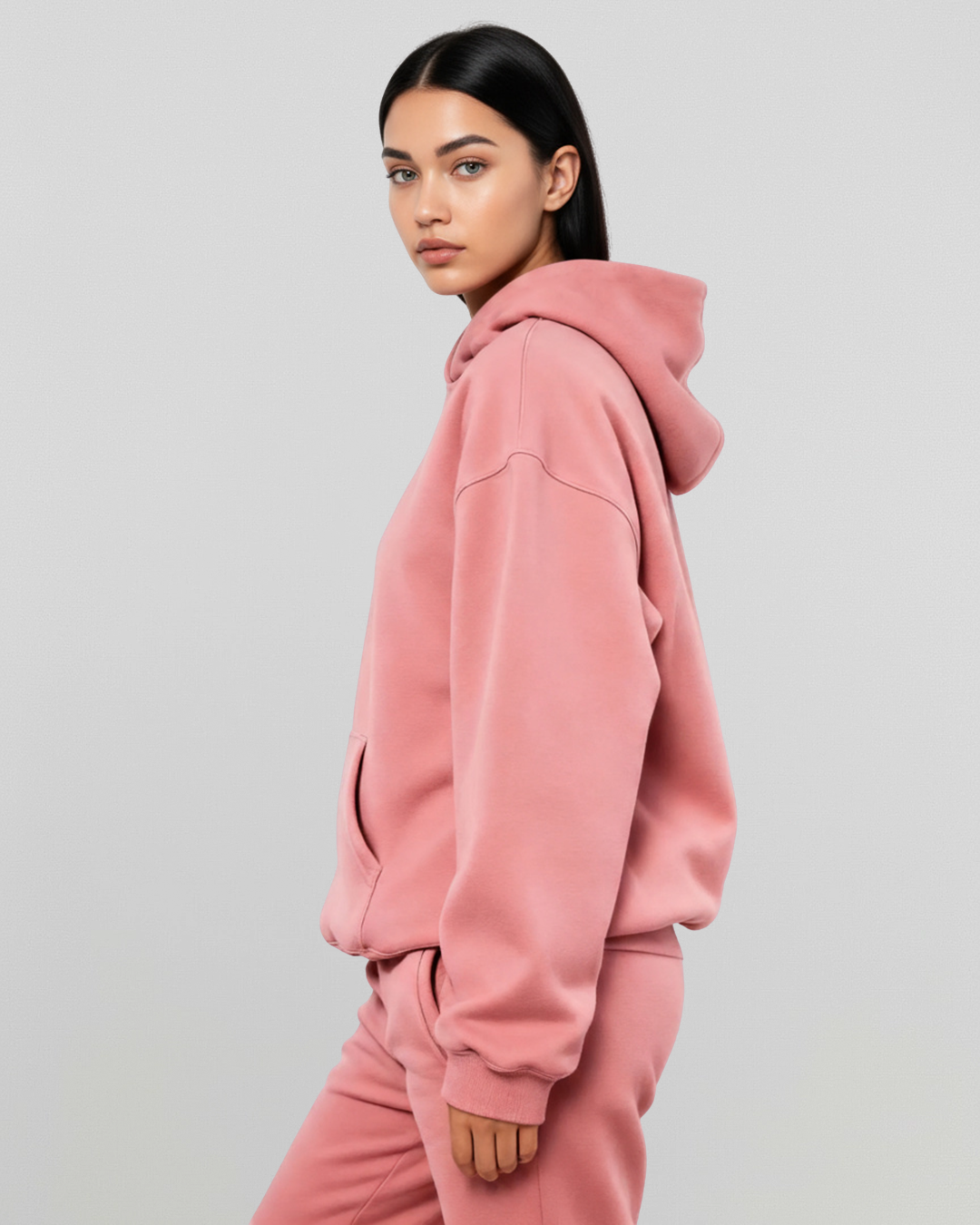 MEN'S Cotton Fleece Hoodie - Rose Wine