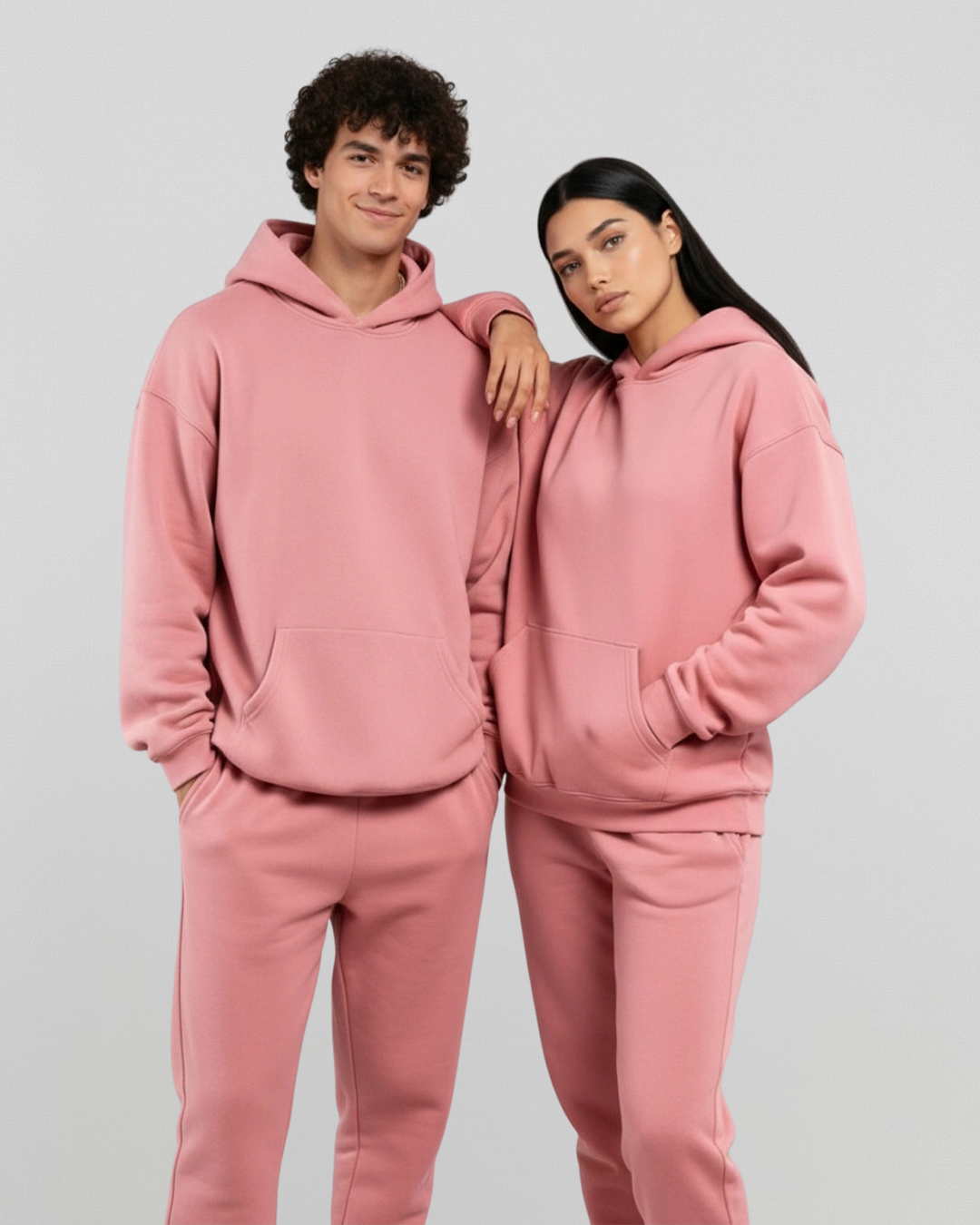 MEN'S Cotton Fleece Hoodie - Rose Wine
