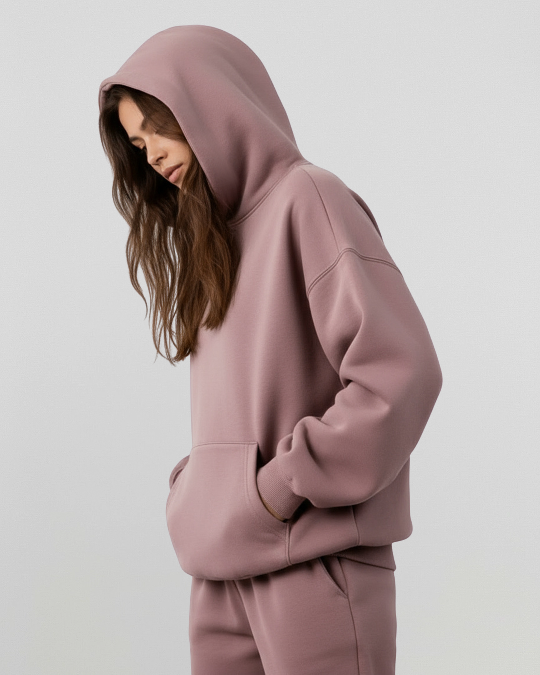 MEN'S Cotton Fleece Hoodie - Shadow Purple