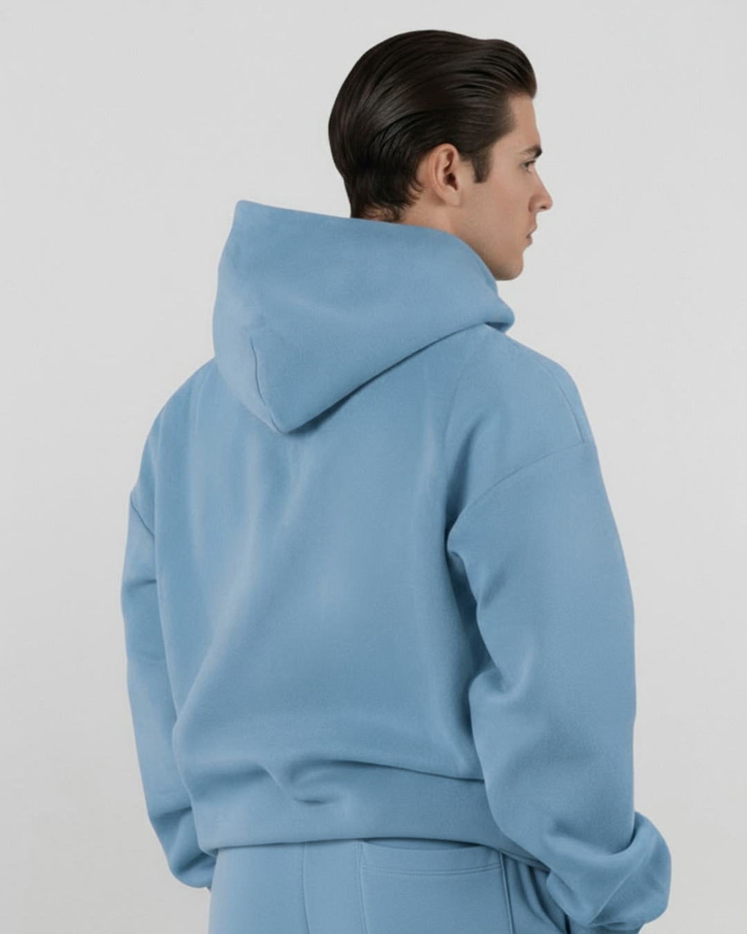 French Terry Hoodie - Smokey Blue