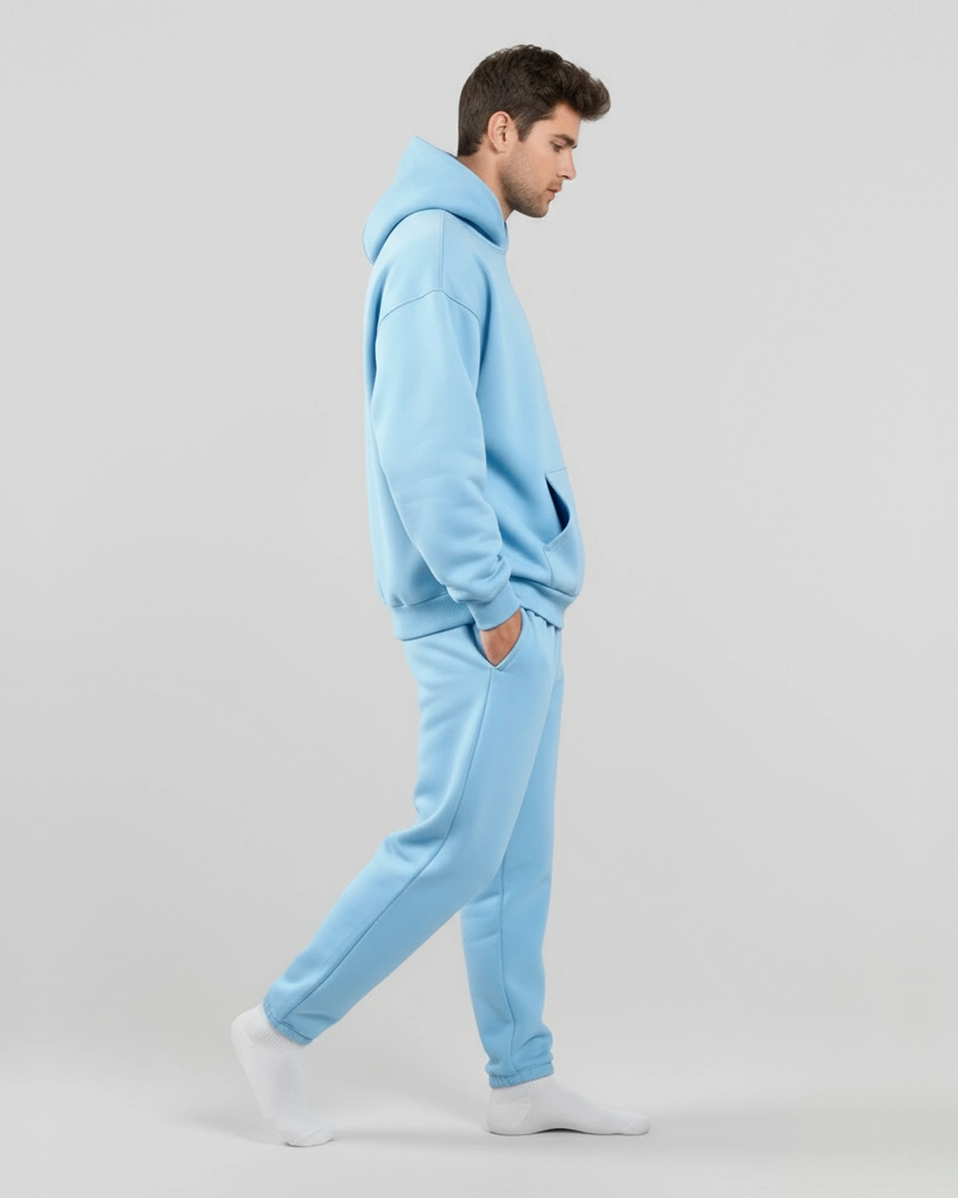 Men's Cotton Fleece Set - Smokey Blue