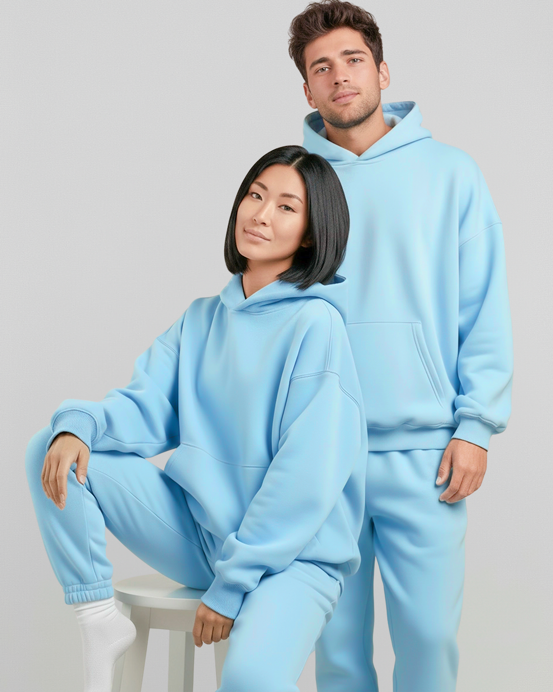 Men's Cotton Fleece Set - Smokey Blue