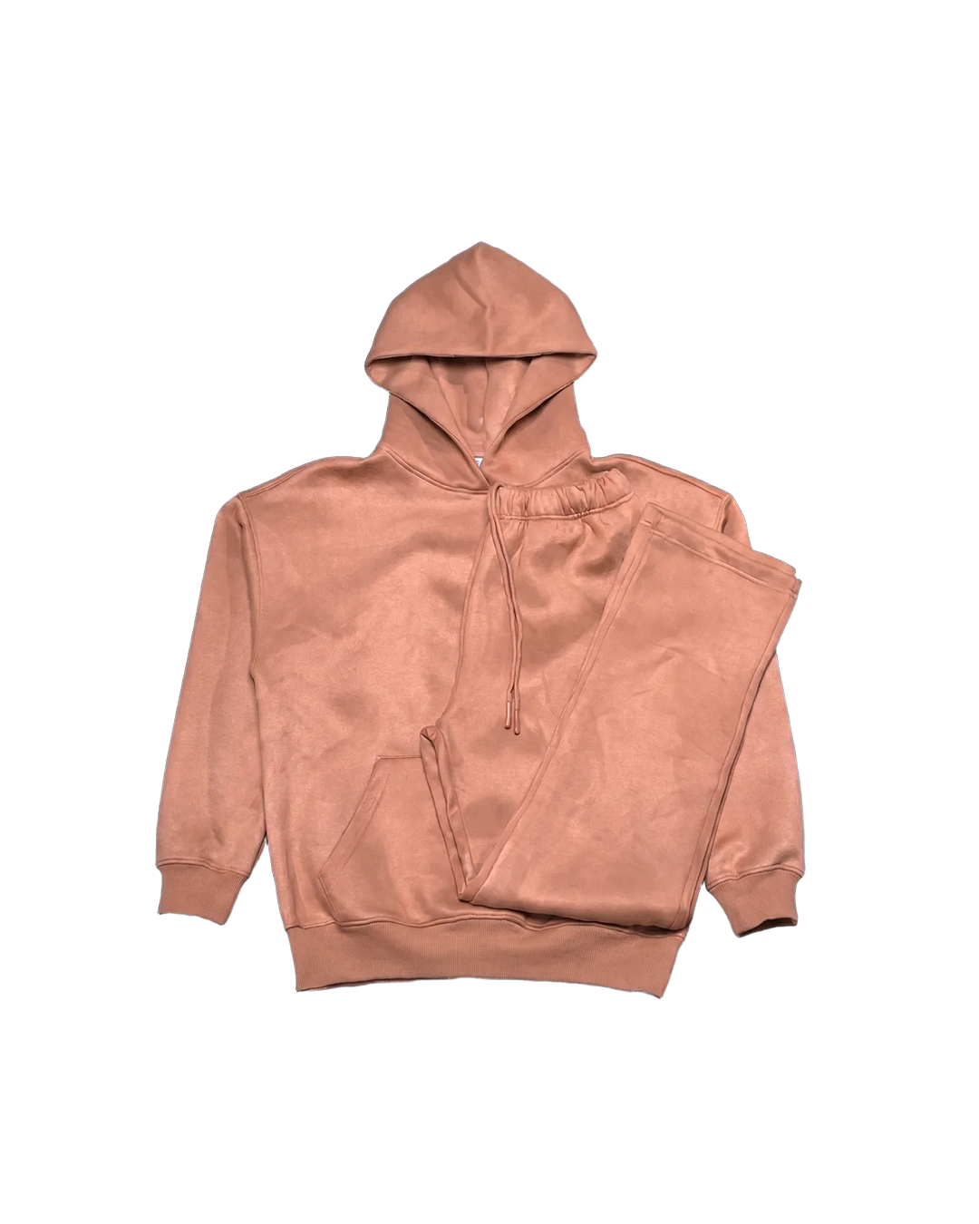 Men's Faux Suede Hoodie Wide Legs Sets - Timber