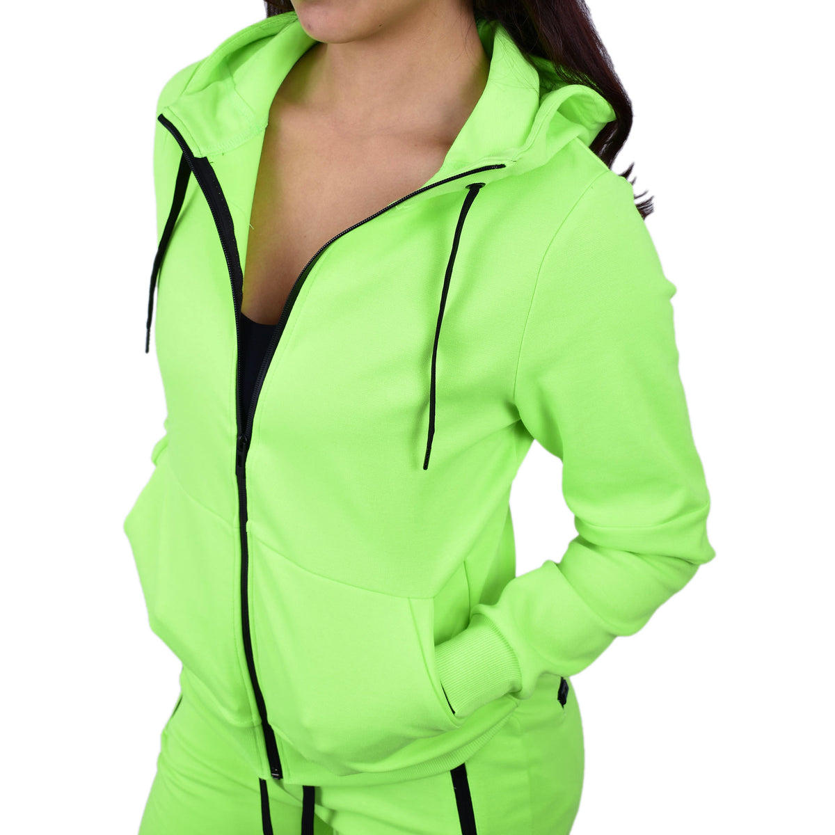 Women's Tech Fleece Tracksuit  - Neon Green