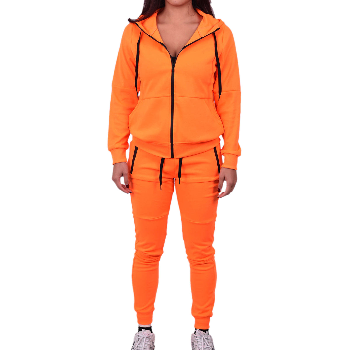 Women's Tech Fleece Tracksuit  - Neon Orange