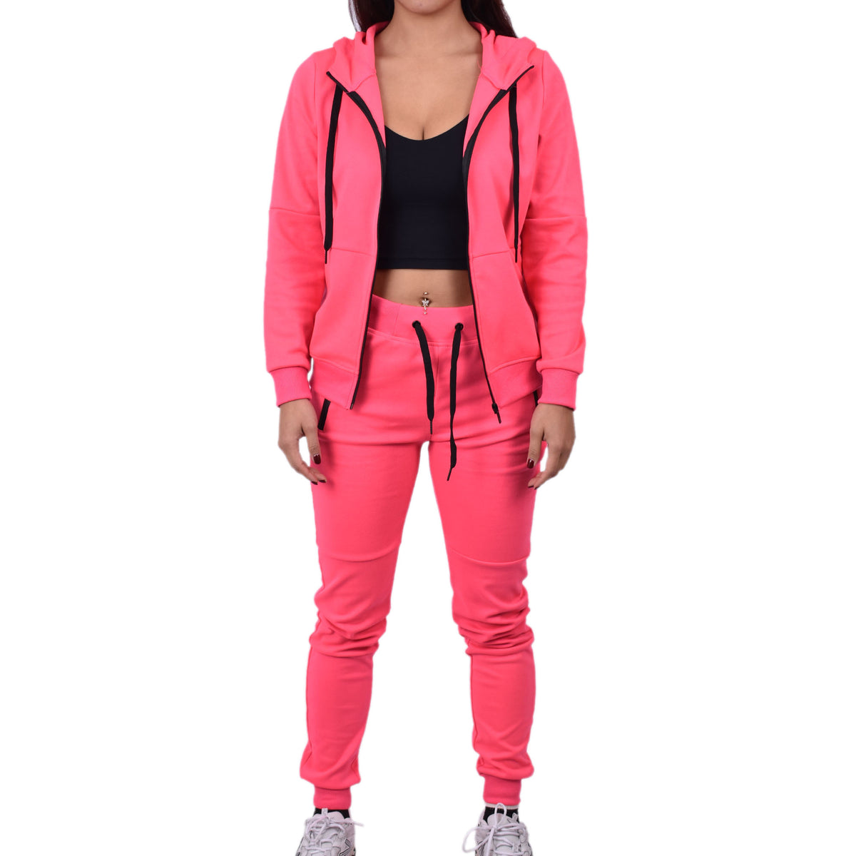 Women's Tech Fleece Tracksuit  - Neon Pink