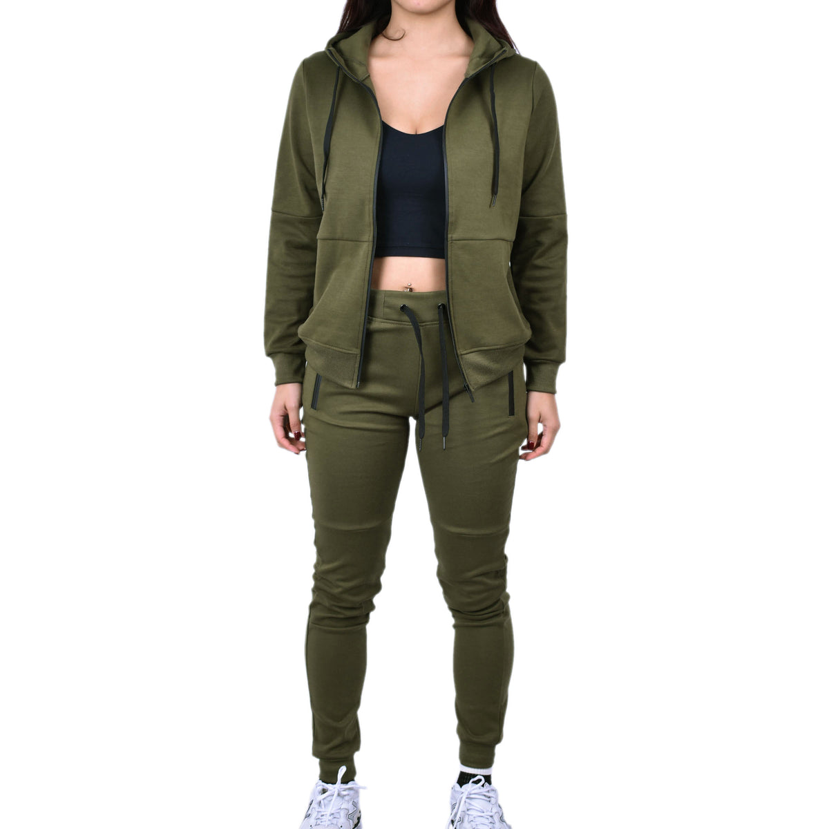 Women's Tech Fleece Tracksuit  - Olive