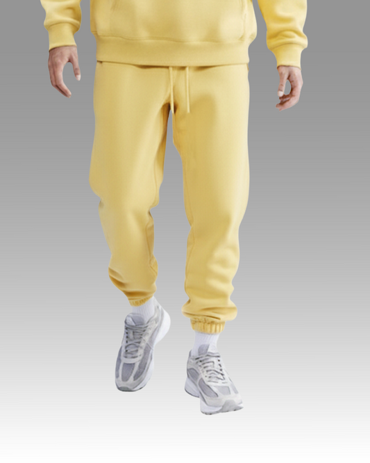 MEN'S Cotton Fleece Joggers - Yellow Cream