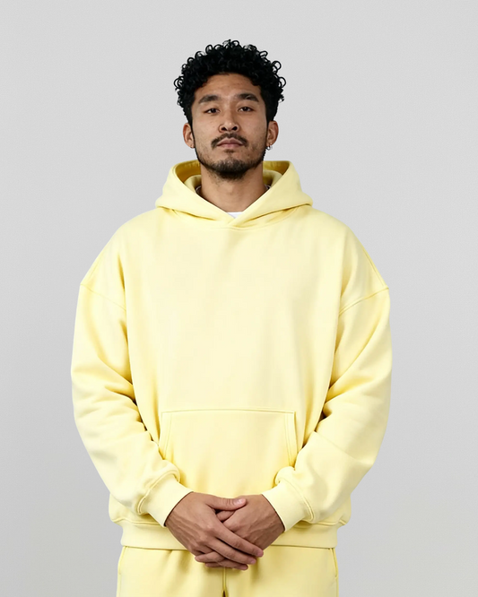 Men's Cotton Fleece Set - Yellow - Cream