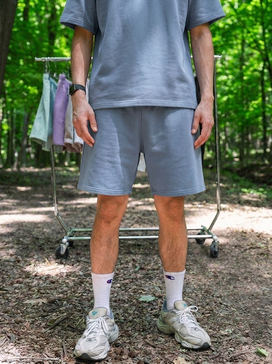 Canvas Terry Shorts - Smokey Blue