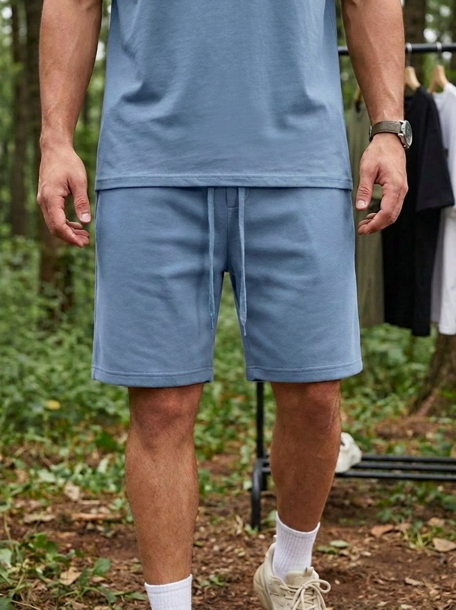 Canvas Terry Shorts - Smokey Blue