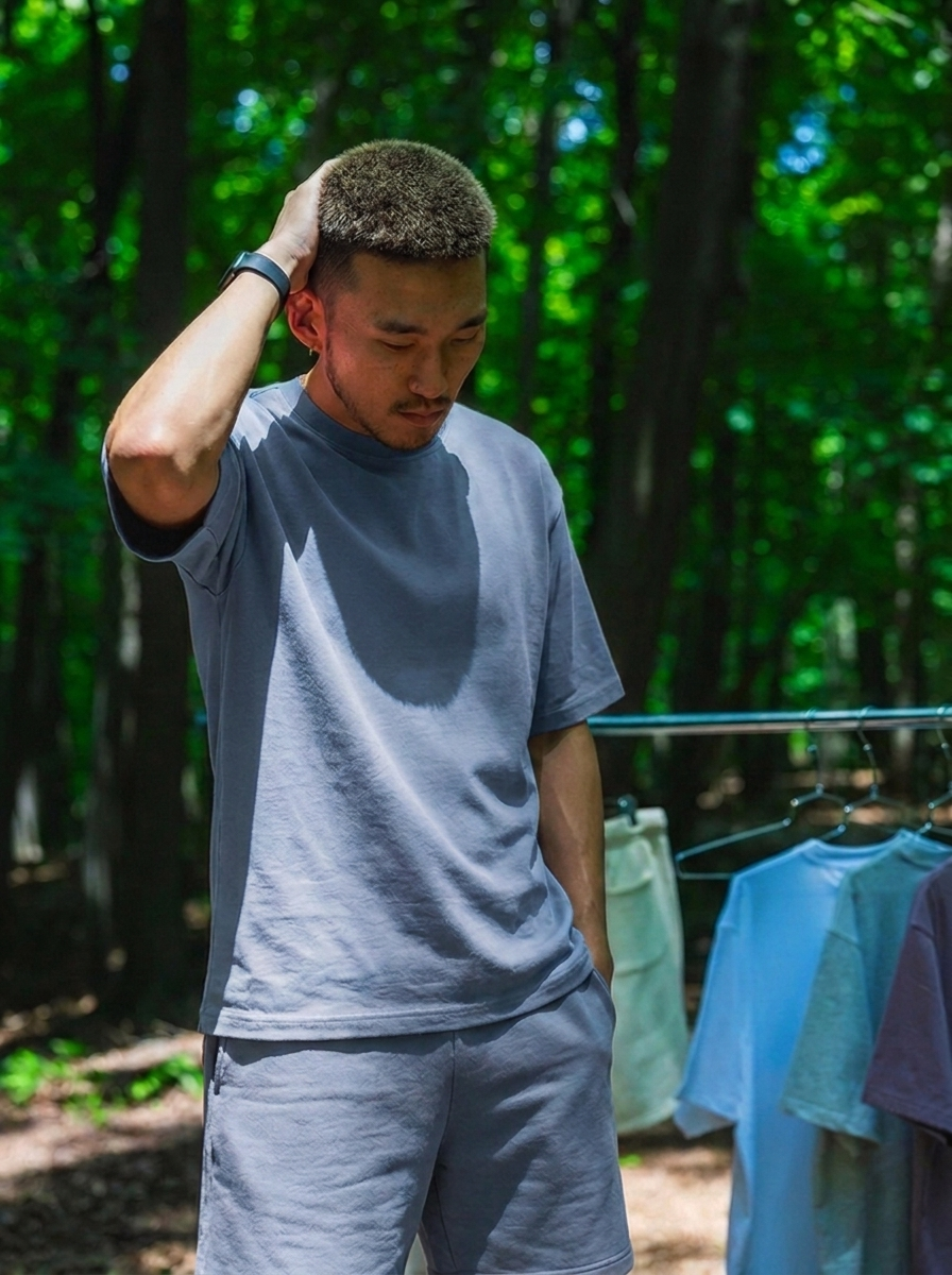 Canvas T Shirt - Smokey Blue