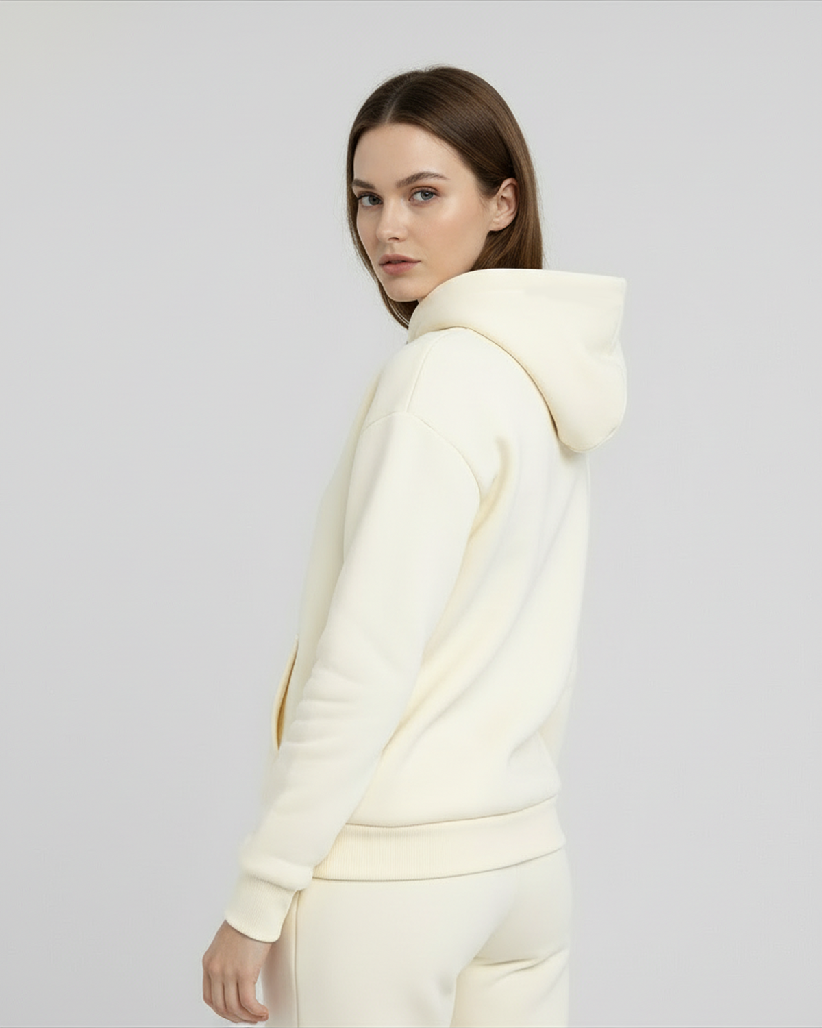 Women's Cotton Fleece Set - Cream