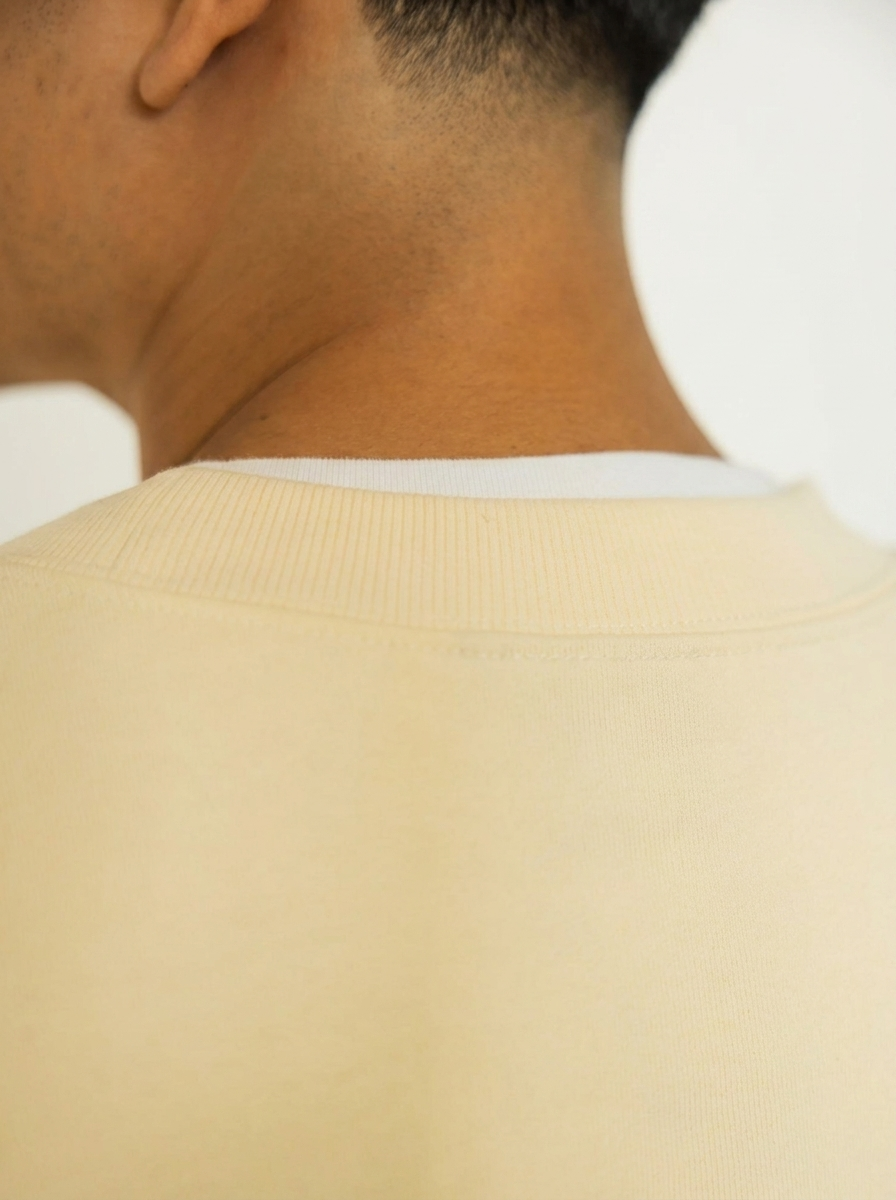 French Terry Crewneck Sweatshirt  - Butter Milk