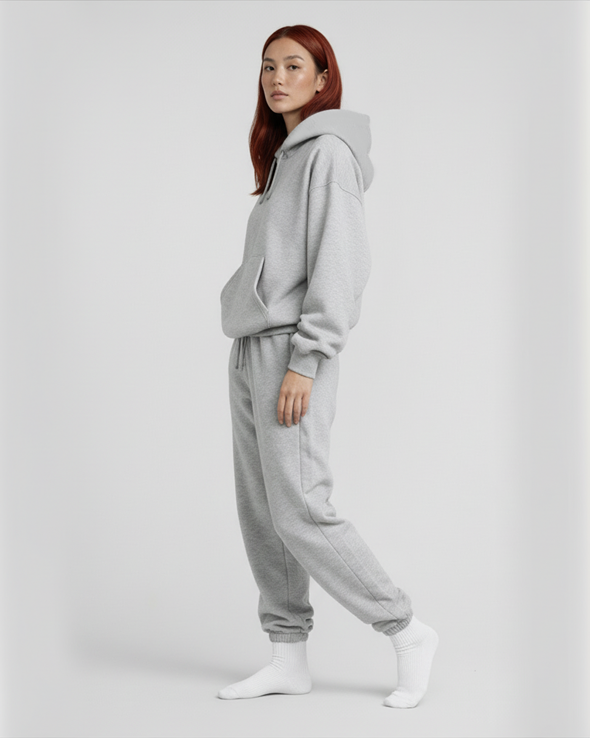 Women's Cotton Fleece Set - Heather Grey