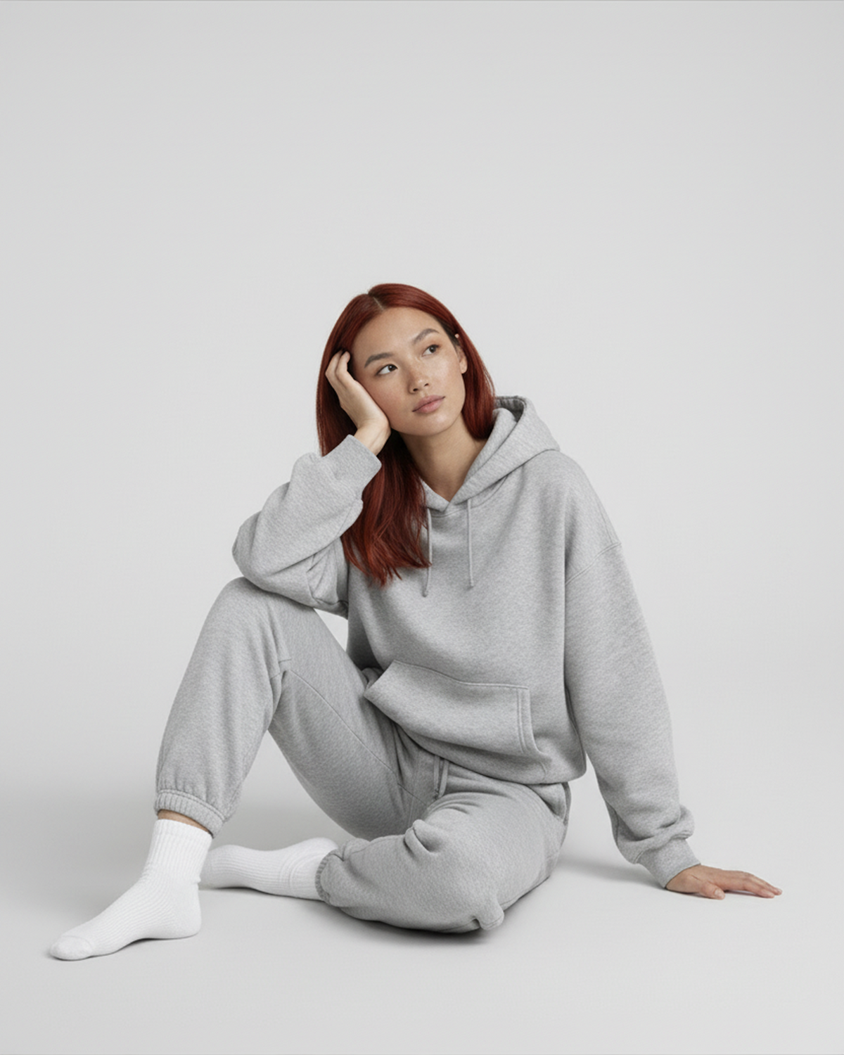 Women's Cotton Fleece Set - Heather Grey