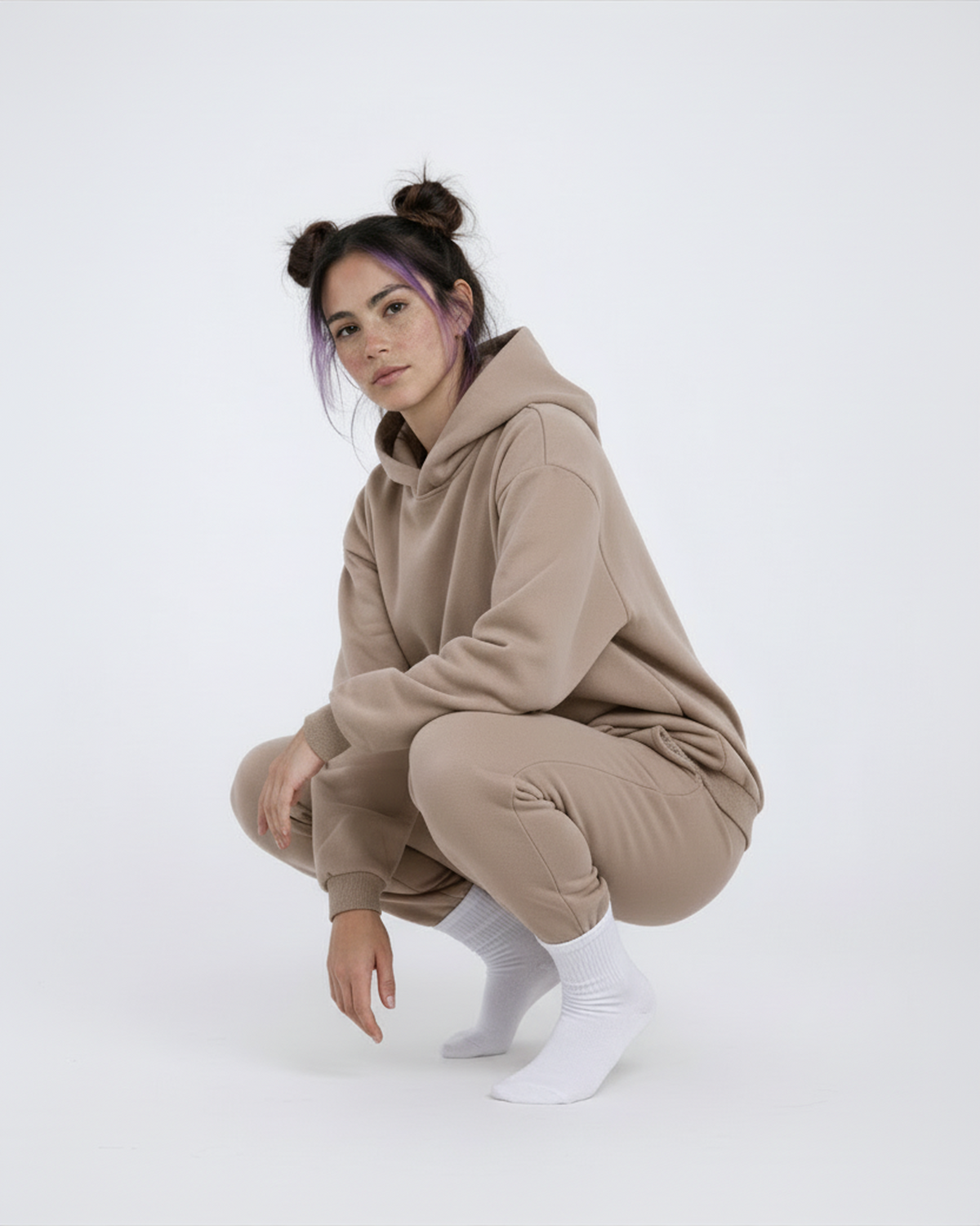 Women's Cotton Fleece Set - Khaki