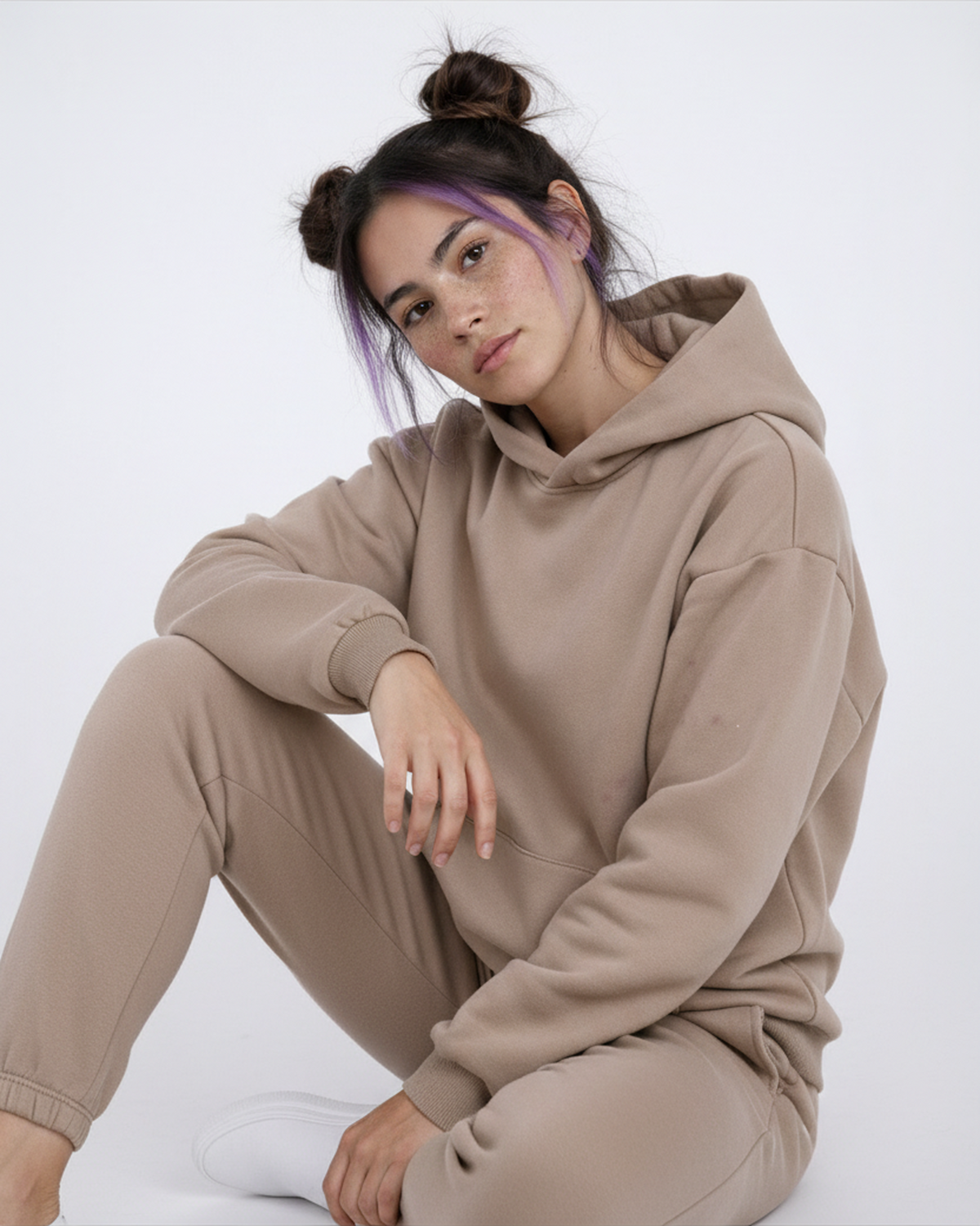 Women's Cotton Fleece Set - Khaki