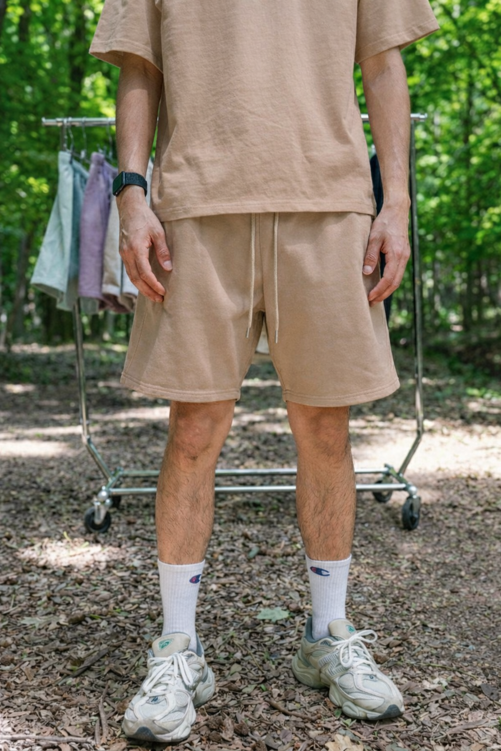 Canvas Terry Shorts - Khaki