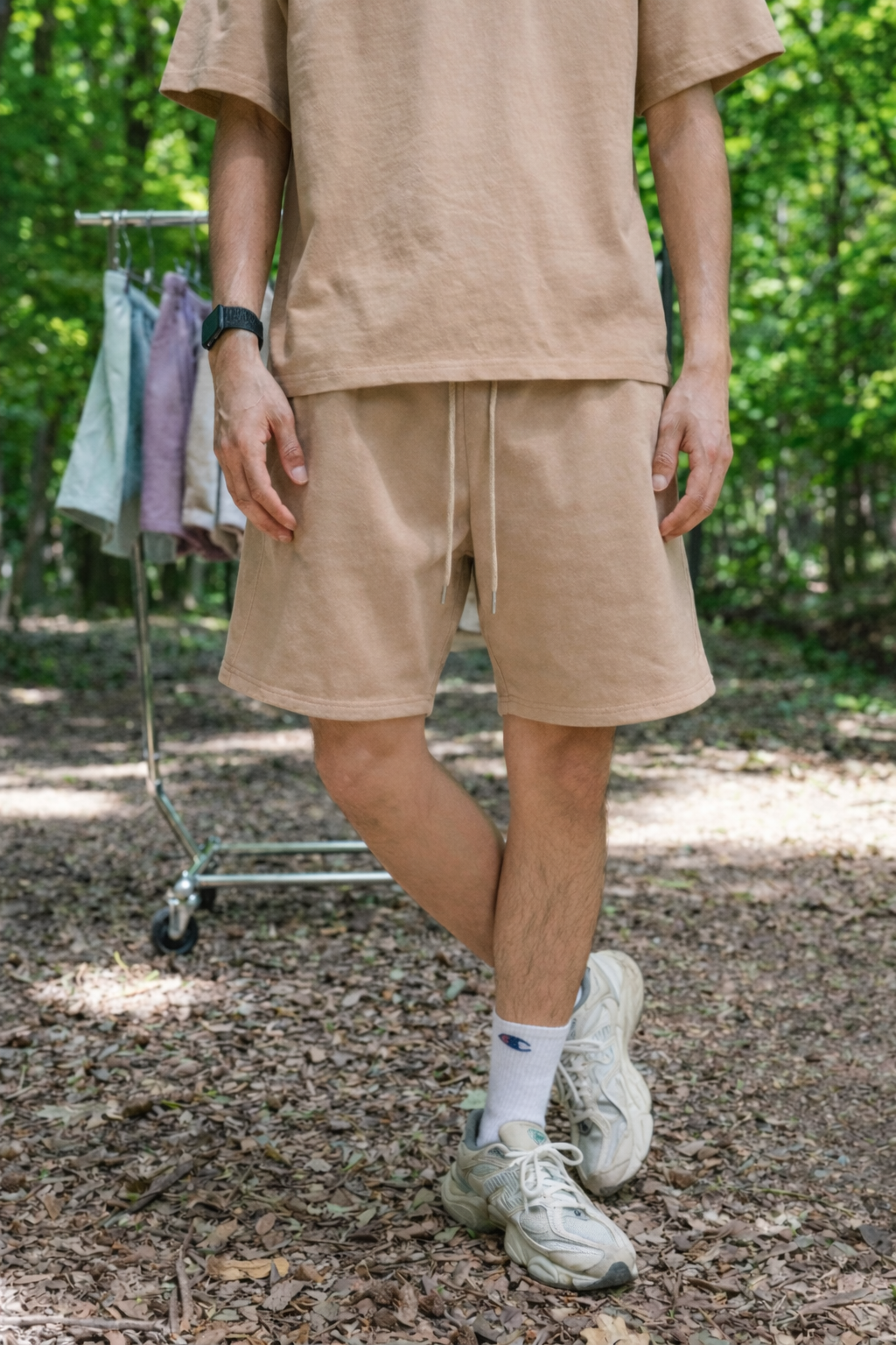 Canvas Terry Shorts - Khaki