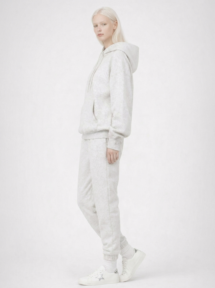 Women's Cotton Fleece Set - Light Oatmeal
