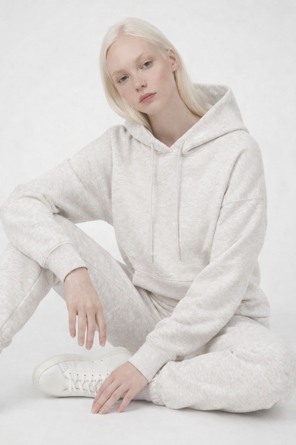 Women's Cotton Fleece Set - Light Oatmeal
