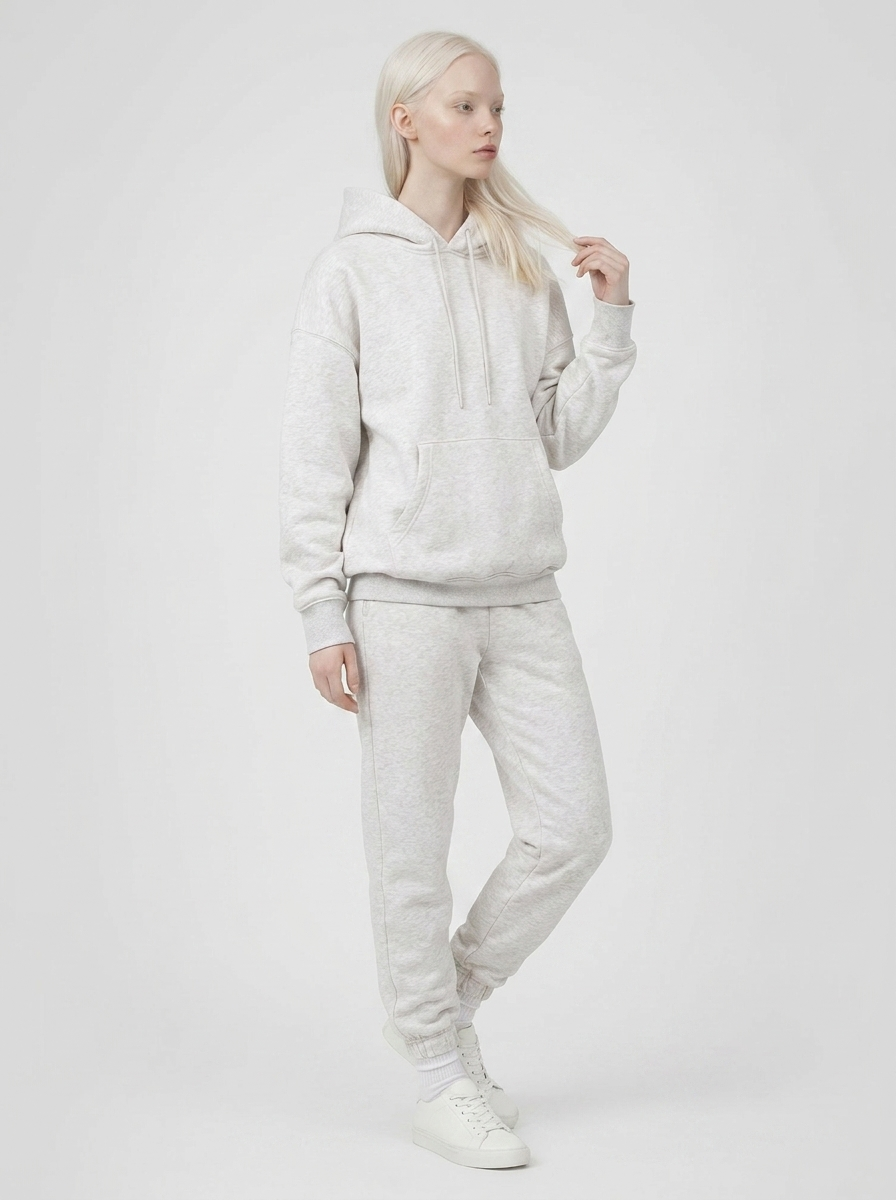 Women's Cotton Fleece Set - Light Oatmeal