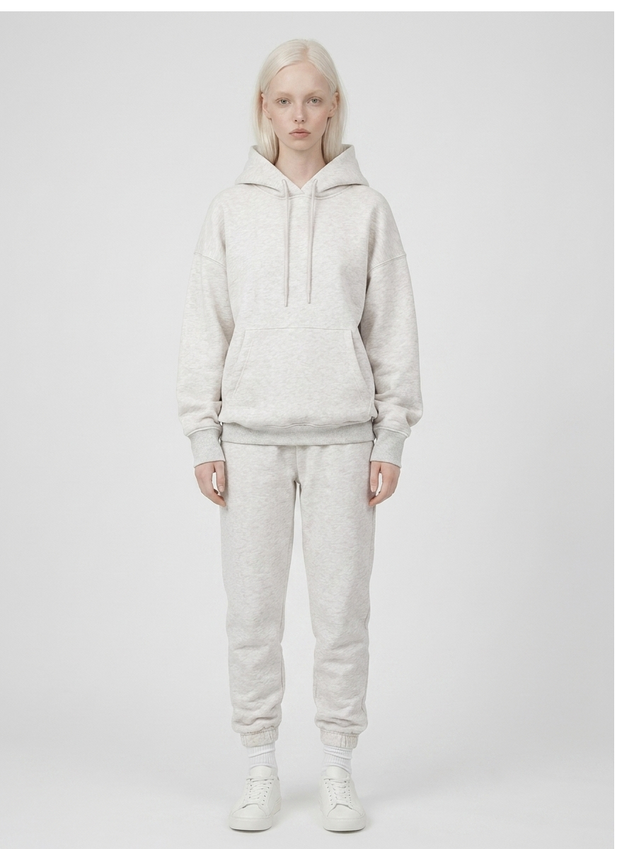 Women's Cotton Fleece Set - Light Oatmeal