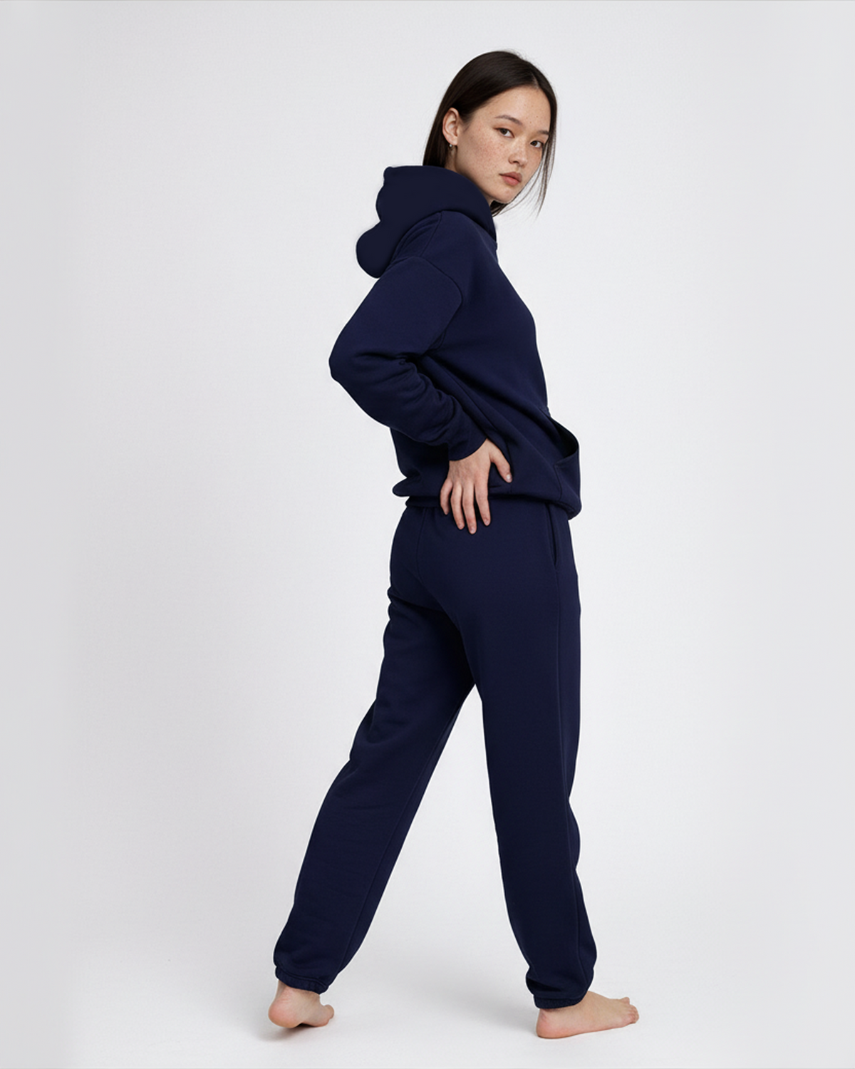 Women's Cotton Fleece Set - Navy