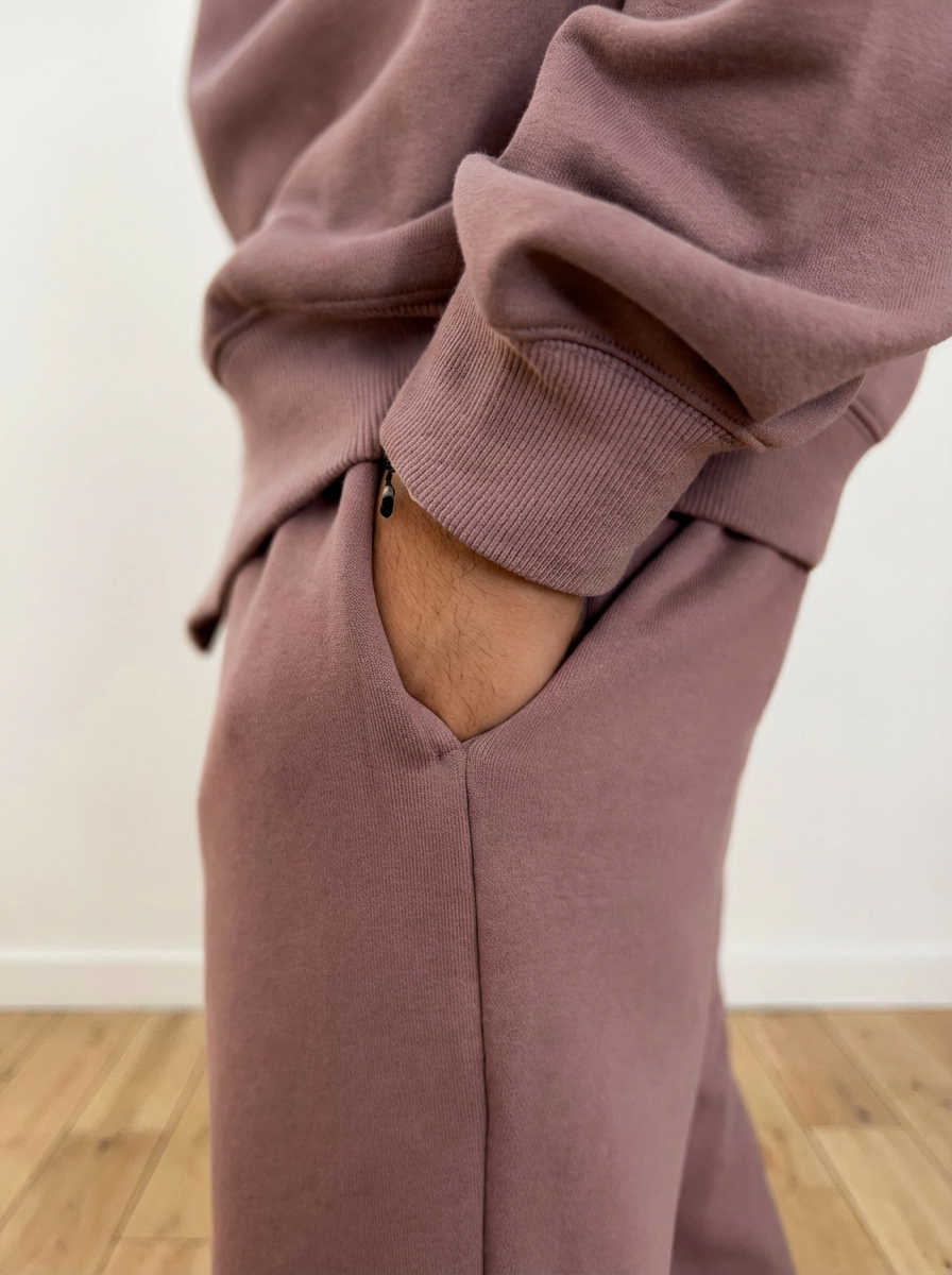 French Terry Double Zip Up - Shadow Purple