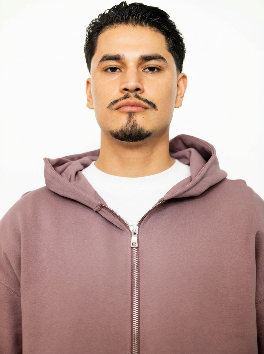 French Terry Double Zip Up - Shadow Purple