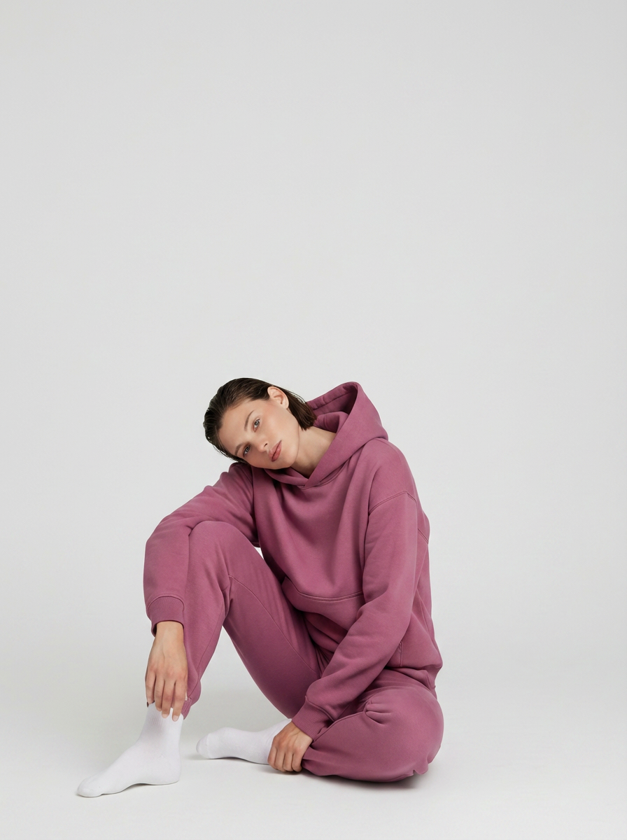 Women's Cotton Fleece Set - Crimson Red