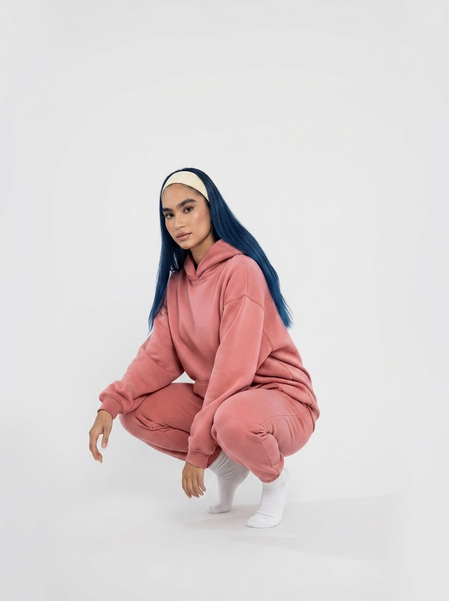 Women's Cotton Fleece Set - Rose Wine