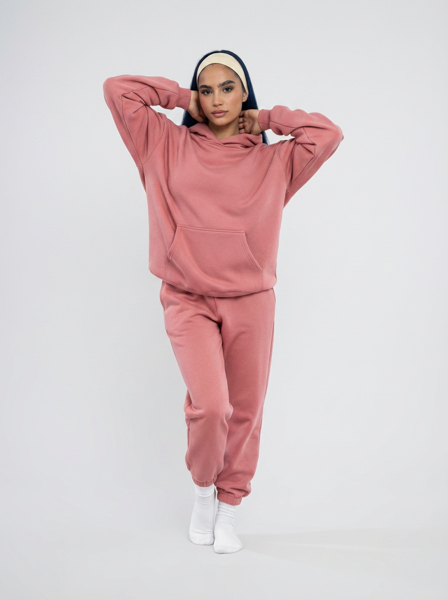 Women's Cotton Fleece Set - Rose Wine